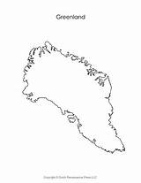 Greenland Geography Outline sketch template