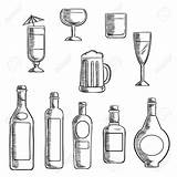 Liquor Bottle Beer Drawing Whiskey Line Clipart Supporting Sterke Bottles Getdrawings Vodka Filled Glasses Wine Clipground sketch template