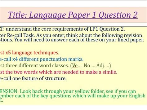 language paper  question  teaching resources