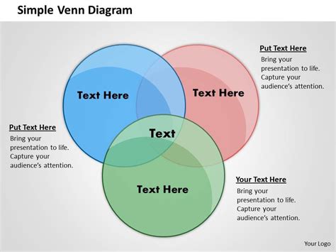 simple venn diagram powerpoint template  powerpoint shapes