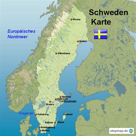 schweden karte von karten landkarte fuer schweden