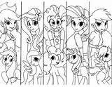 Equestria Pony Ponies Mlp Coloring4free Corresponding Everfreecoloring Applejack Gang Scribblefun sketch template