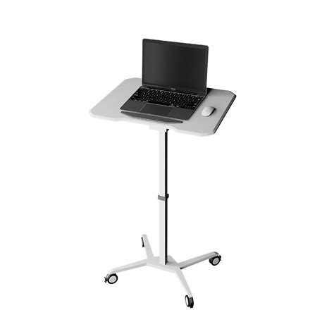 techni mobili white sit  stand mobile laptop computer stand  height adjustable
