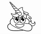 Poop Unicorn Pages Emoji Coloring Template Drawing Kawaii sketch template