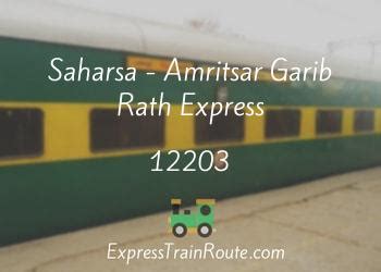saharsa amritsar garib rath express  route schedule status