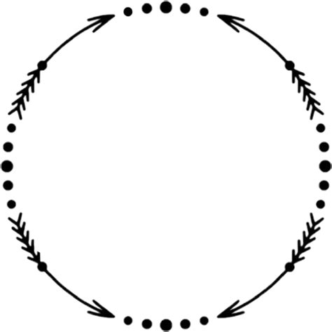 circle monogram frame border arrows dots arrows