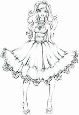 Coloring Pages Dresses Fashion Pretty Barbie Adults Dress Color Princess Printable Doll Getcolorings Girls Drawing Sheets Cute Princesses sketch template