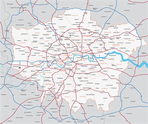 map  greater london districts  boroughs maproom