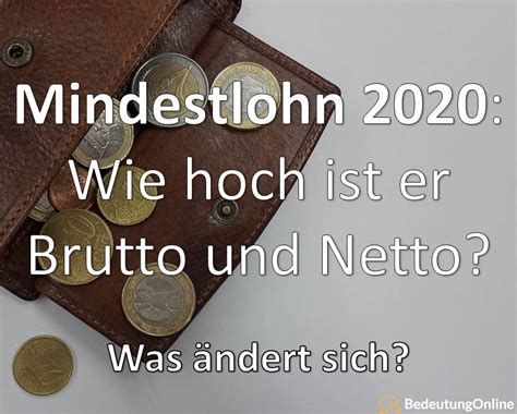 mindestlohn  hoehe brutto und netto bedeutung