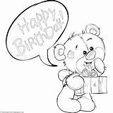 Birthday Bear Teddy Coloring Pages Happy Printable Gift Choose Board Adult sketch template