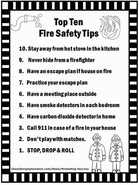 top  home  safety tips fire safety worksheets   grade