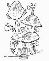 Fairy Coloring Pages House Garden Mushroom Printable Recess Adult Houses Whimsical Sheets Fairies Tree Drawing Gnome Book Color Mushrooms Colouring sketch template