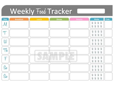 images  printable food tracking charts
