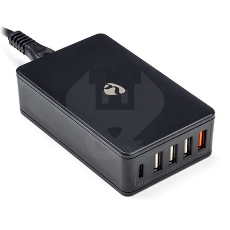 usb oplader nedis  poorten   usb  en   usb  snellader  zwart nedis kabelshopnl