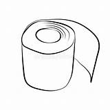 Toilettenpapier Igienica Zeichenikone Abbildung Linie sketch template