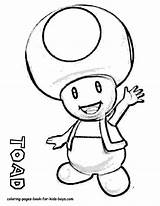 Coloring Mario Pages Toad Kart Bros Baby Library sketch template