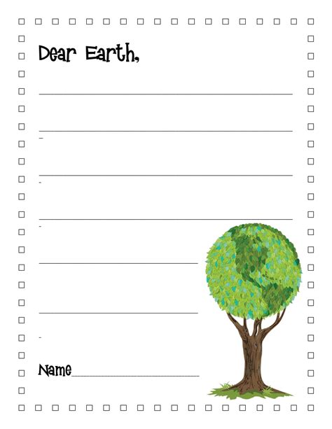 literacy minute earth day writing paper  bookmark