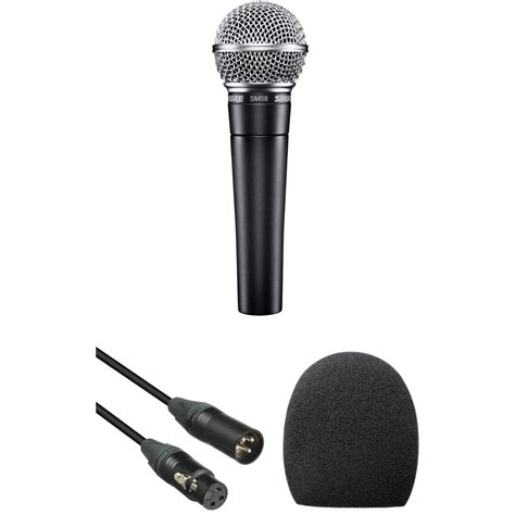 shure sm handheld dynamic microphone kit black cable