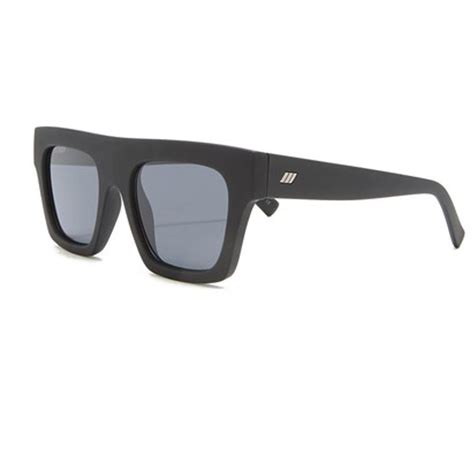 le specs subdimension men black rubber frame smoke mono lens sunglasses watchlocker
