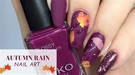 raindrop nails autumn rain nail art tutorial youtube
