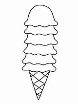Ice Cream Cone Coloring Cones Printable Template Clip Rainbow Pages Colouring Clipart Color Draw First Colour Grade Wheel Library sketch template