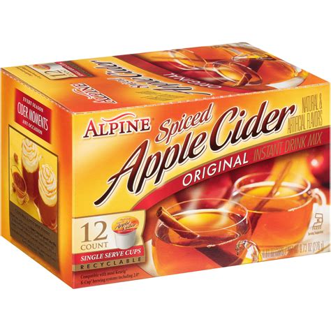 alpine original spiced apple cider instant drink mix   oz single serve cups walmart