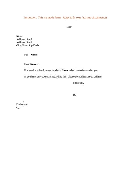 sample letter  forwarding  documentation  template pdffiller
