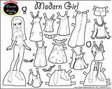 Paper Dolls Printable Color Coloring Girl Monday Pages Modern Marisole Amp sketch template