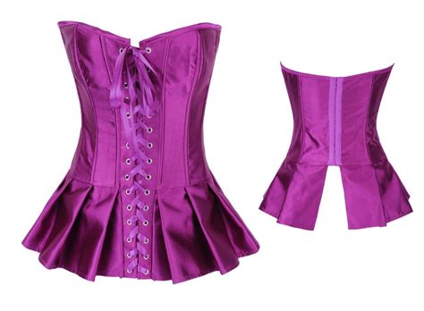 purple satin corset boned corset in bustiers and corsets from underwear