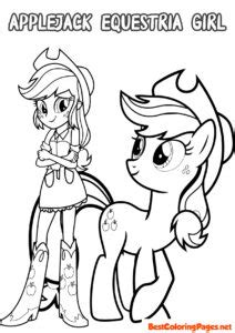 coloring page applejack   pony  printable coloring pages