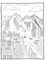 Coloring Ski Pages Skiing Comments sketch template