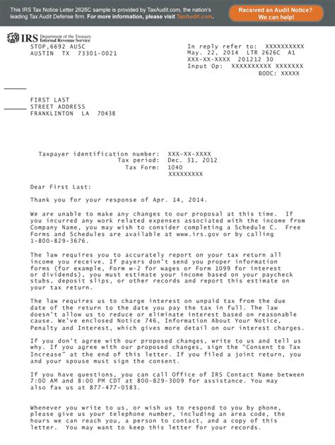 irs response letter template  professional templates ideas