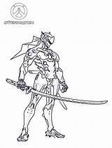 Overwatch Genji Coloring Pages Printable Kids sketch template