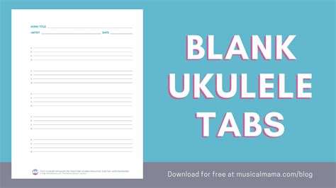 printable blank ukulele tablature sheets musical mama