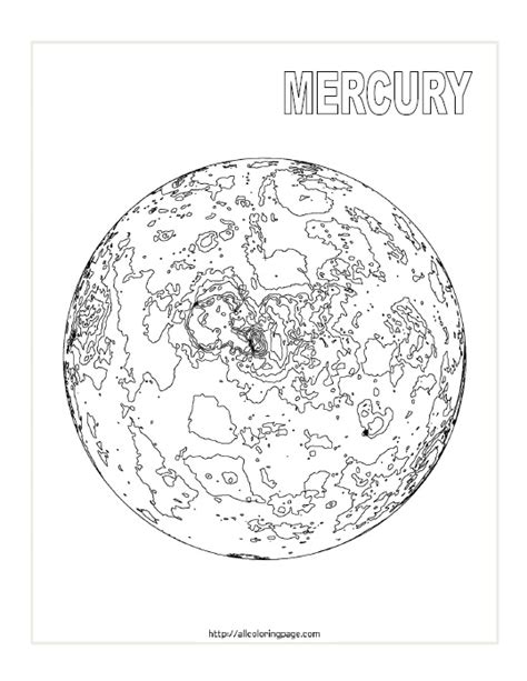 mercury planet coloring page coloring pages
