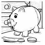 Sparschwein Ausmalbilder Geld Wirtschaft Spardose sketch template