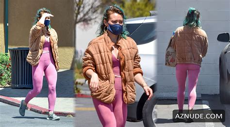 Hilary Duff Was Rocking A Blue And Green While Out Grocery