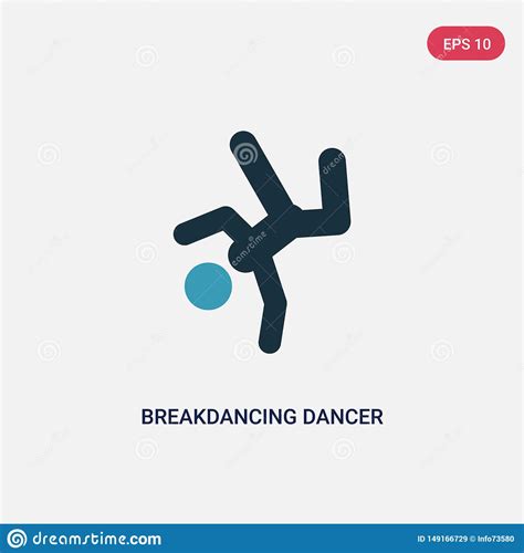color breakdancing dancer vector icon  sports concept isolated blue breakdancing dancer