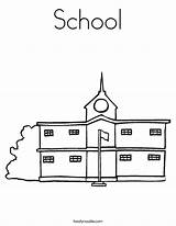 Coloring School Building University Library Clipart sketch template