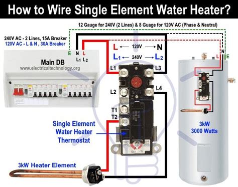 wire single element water heater  thermostat water heater tankless water heater