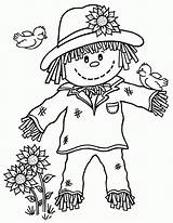 Coloring Pages Printable Scarecrow Scarecrows Girl Popular sketch template