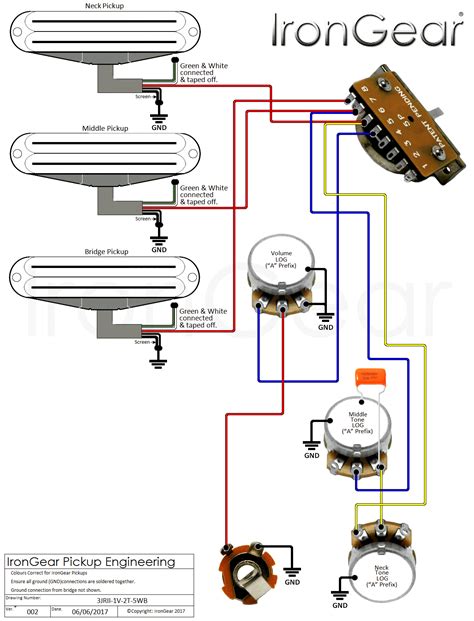 wiring diagram   humbucker guitar    import lever switch  volume  tone wiring