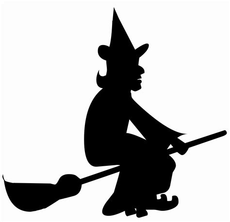 halloween witch silhouette templates  getdrawings