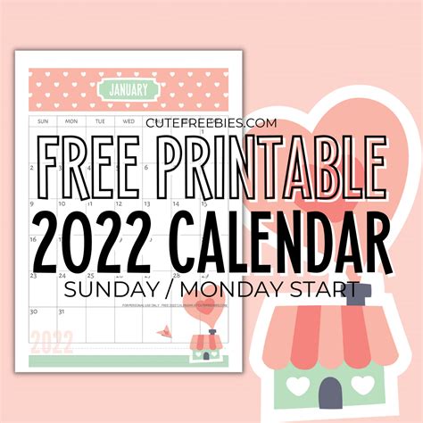 printable calendar super cute cute freebies