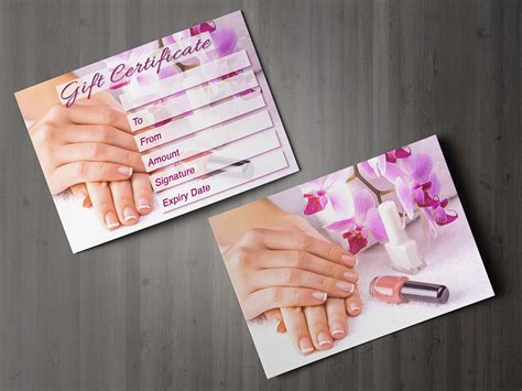 T Voucher Card For Beauty Salons Nail Technicians Therapists Ma