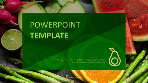 powerpoint template  fresh fruits  vegetables