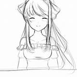 Monika Sketch Ddlc Smiling Take Small Comments Oc sketch template