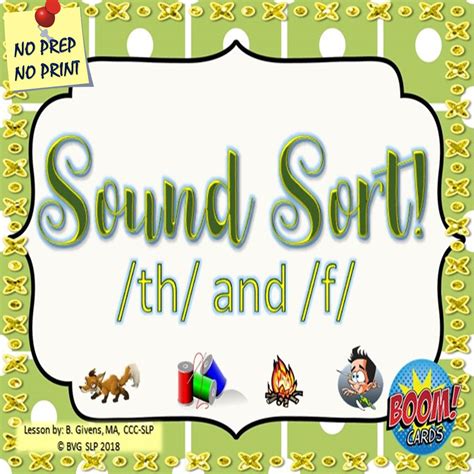 sound sort th and f in all positions boom cards bvgslp