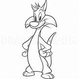Characters Cartoon Coloring Looney Tunes Pages Sylvester Draw Easy Drawing Character Printable Tweety Drawings Step Baby Colouring Network Color Getdrawings sketch template