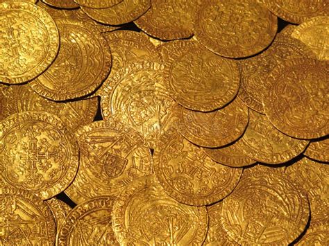 medieval gold coins treasure stock image image  nottinghamshire pirate